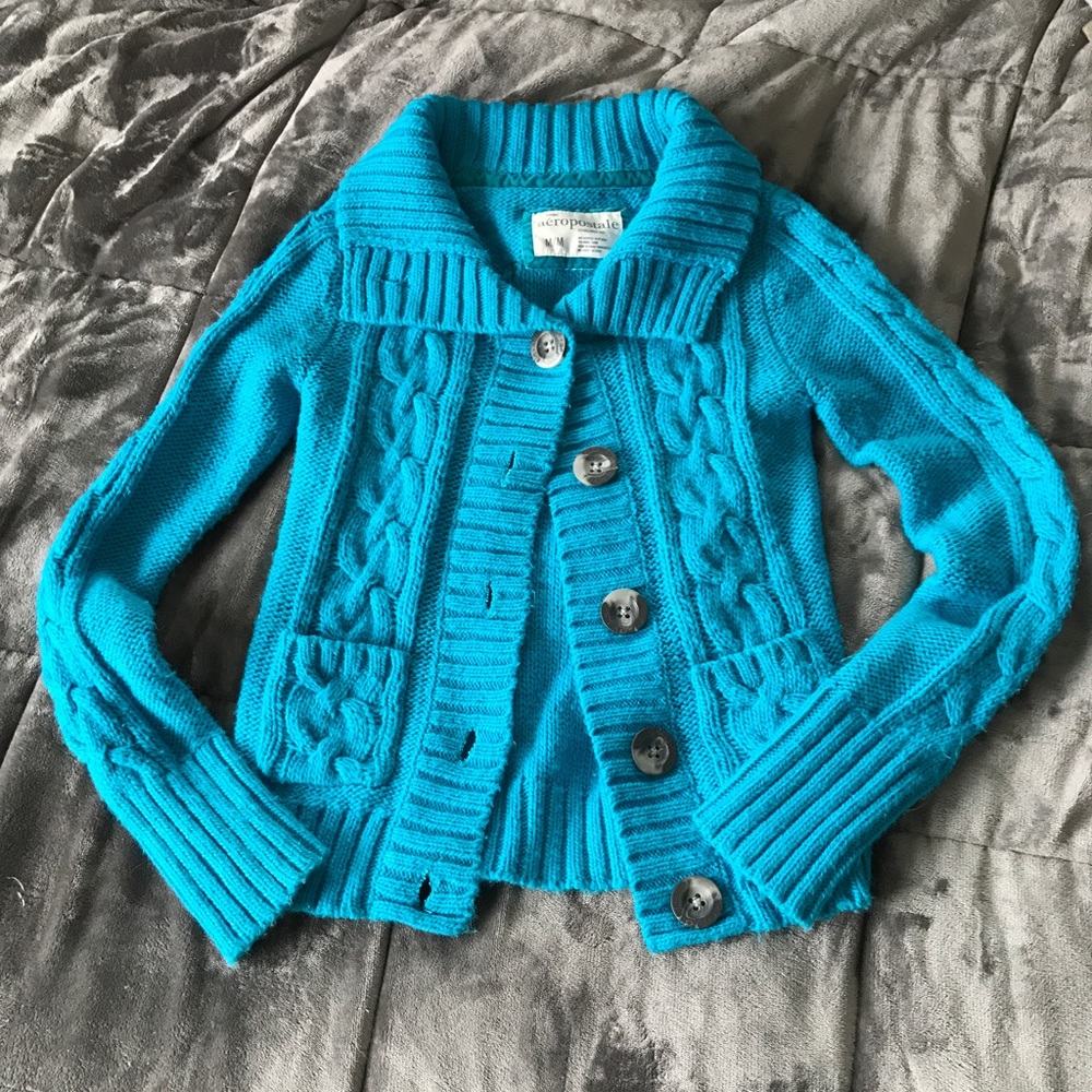 Aeropostale button up Sweater Blue